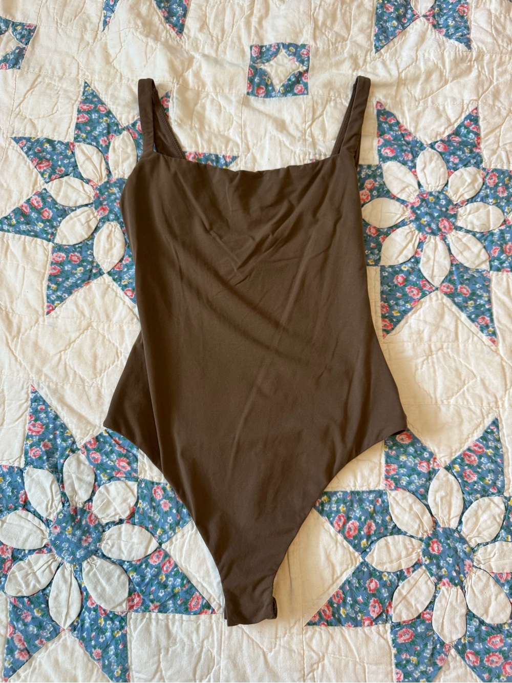 SKIMS Brown Square Neck bodysuit